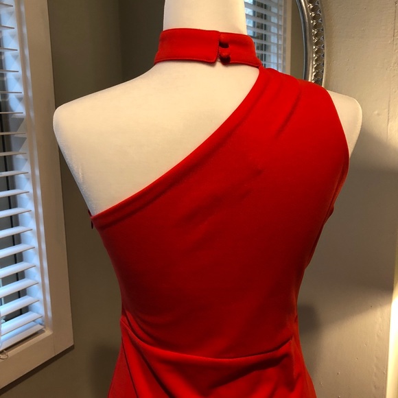 Passion Fusion | Bright Red Formal Maxi Slit Dress - Picture 6 of 8